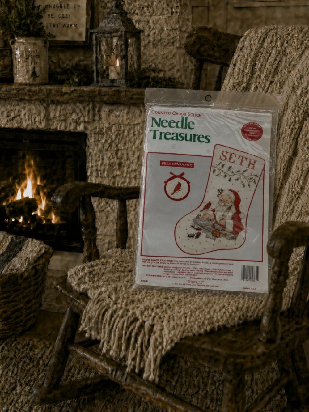 Vintage Needle Treasures Santa Claus Stocking Cross Stitch Kit 02861